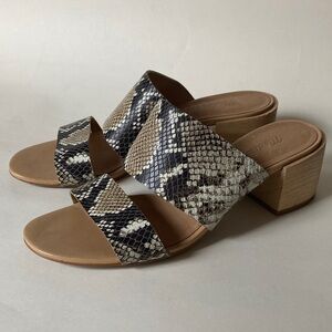 Madewell Kiera Mule Sandal in Snake Embossed Leather Size 9